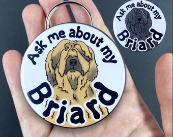 Briard Dog Bottle Opener Keychain, Ask Me About My Dog Key Ring, Bartender Gift, Travel Accessories, Stocking Stuffer