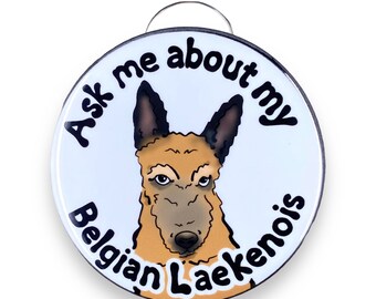 Belgian Laekenois Dog Bottle Opener Keychain, Ask Me About My Dog Key Ring, Bartender Gift, Travel Accessories, Stocking Stuffer