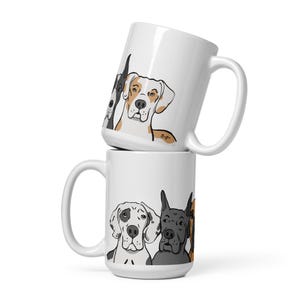 Great Dane Dog Mug 15 oz, Great Dane Coffee Cup, Cartoon Pet Portrait Art Gift