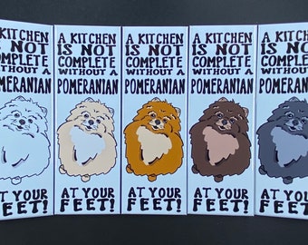 Pomeranian Dog Magnet, Dog Art Kitchen Decor, Funny Dog Gifts & Collectibles, 1.5x4.5" Handmade Magnetz