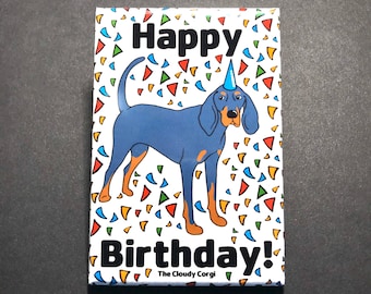 Black & Tan Coonhound Magnet, Dog Birthday Gift, Birthday Party Decoration, Kitchen and Office Decor , 2x3" High Quality Handmade Magnet