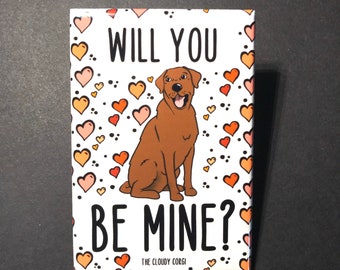 Chocolate Labrador Retriever Magnet, Dog Valentine's Day Gift, Chocolate Lab Valentine, Pet Portrait Holiday Decor, 2x3" Handmade Magnet
