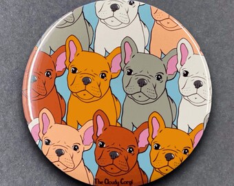 French Bulldog Pop Art Pet Portrait Dog Gifts & Accessories - Handmade Magnet, Pinback Button, Bottle Opener, Keychain or Mini Ornament