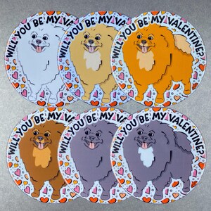Pomeranian Dog Valentines Day Gifts & Accessories - Handmade Magnet, Pinback Button, Bottle Opener, Keychain, Mini Ornament (6 Colors Avail)