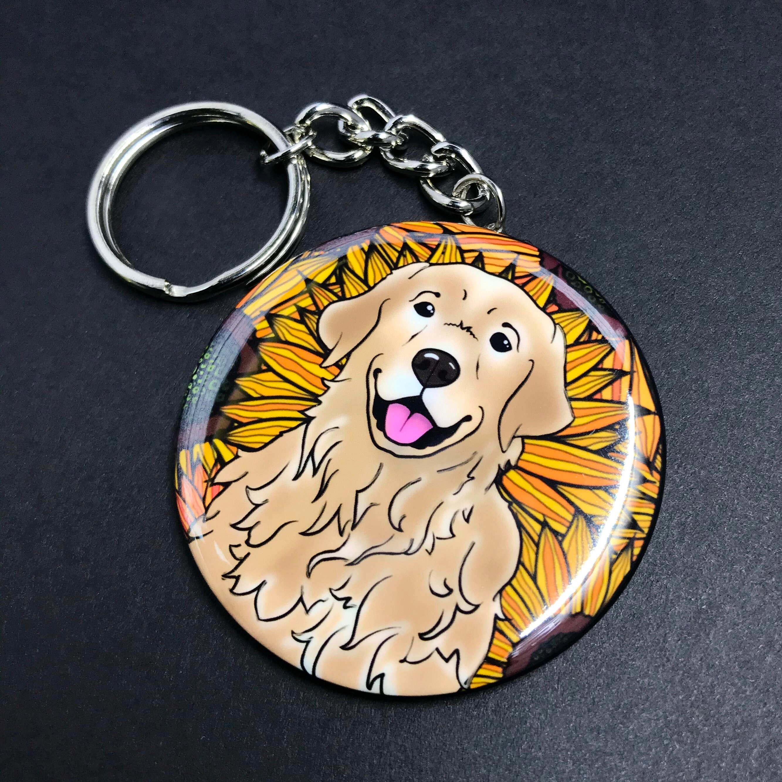 golden retriever key ring