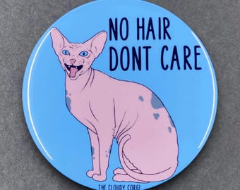 Sphynx Cat Pet Portrait Handmade Gift & Accessory - Magnet, Pinback Button, Bottle Opener, Keychain, Mini Ornament