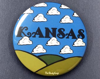 Kansas Hills Souvenir Gifts & Accessories - Handmade Magnet, Pinback Button, Bottle Opener, Keychain or Mini Ornament