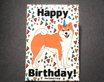 Shiba Inu Dog Magnet - Happy Birthday Gifts, Kitchen Fridge Accessories & Home Decor - 2x3" High Quality Handmade Cartoon Dog Magnet