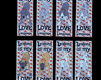 Great Dane Leaning Valentine's Day Magnet, Funny Dog Anniversary Gift, Holiday Pet Portrait Decor, 8 Great Dane Colors Available