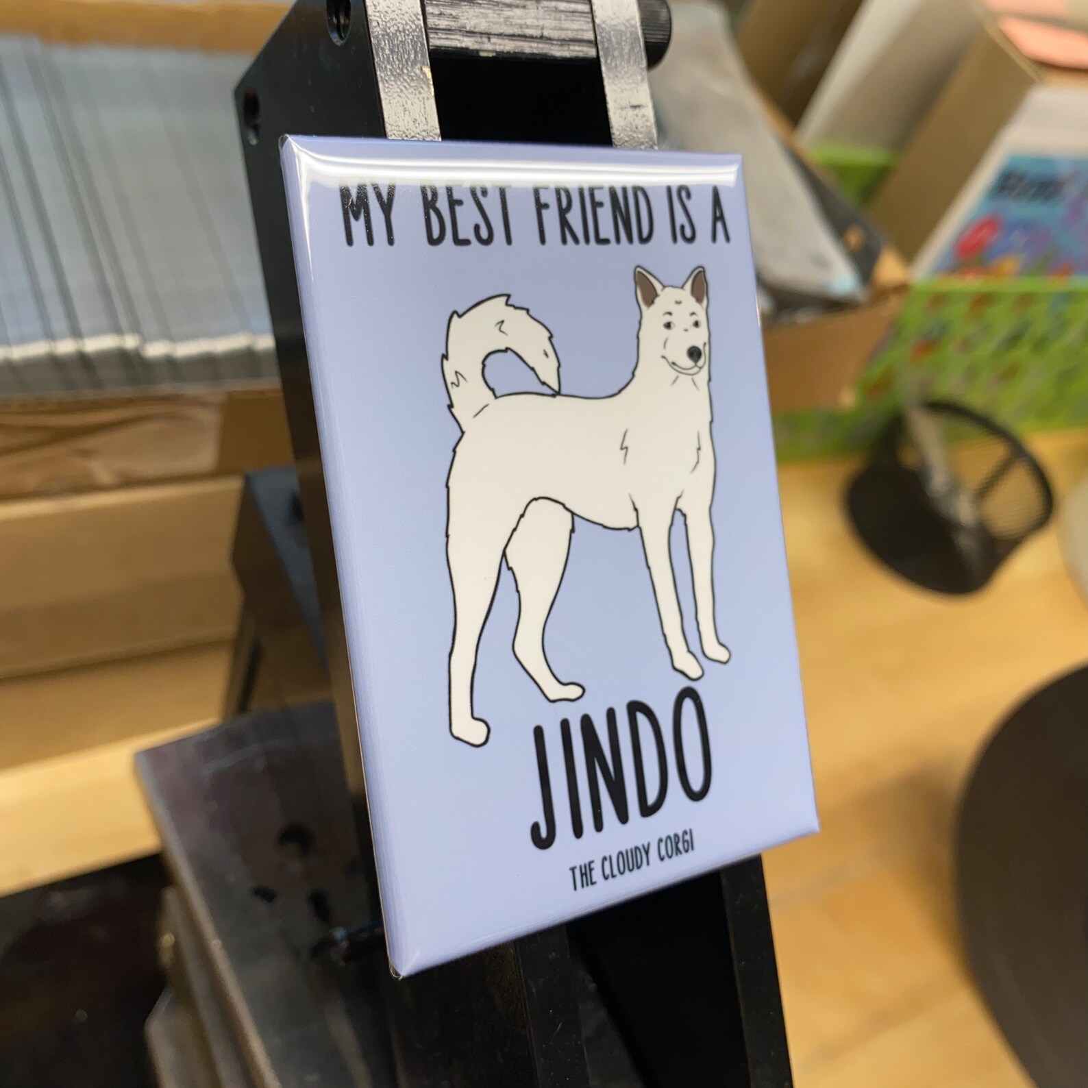 Korean Jindo Magnet Retro Dog Kitchen & Office Decor Cartoon - Etsy