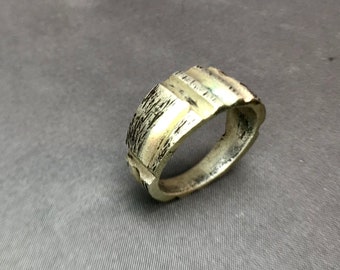 silver carved ring