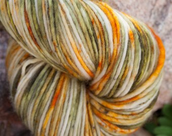 PRAIRIE ROCKET- Superwash DK 100% merino wool hand dyed speckled yarn 100g/240yard skein