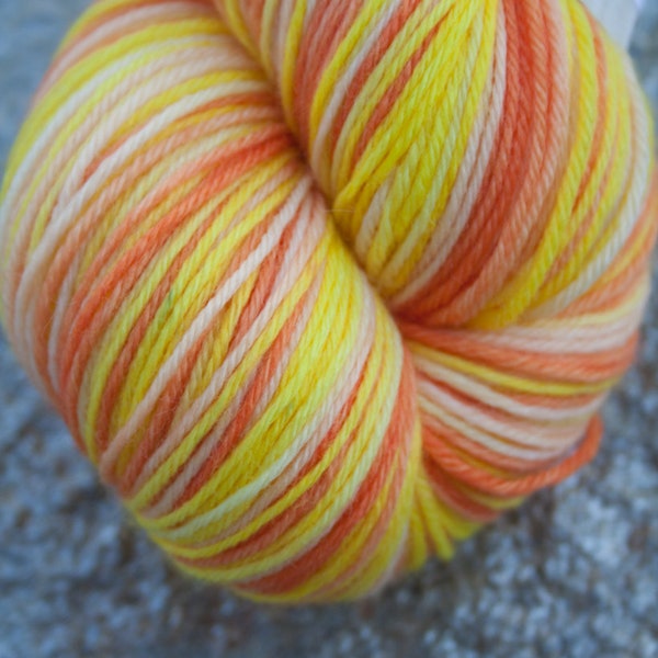 SHERBERT-  OOAK Hand dyed Superwash 80/20 Merino/Nylon Fingering 100g/467yard Skein