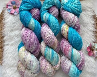 BLISSFUL - Handdyed  - Merino wool - wool blend - yarn skein - Dk - Sock - Super Bulky -knit - crochet