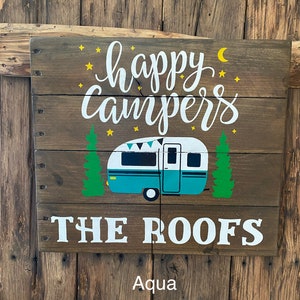 Happy Campers-Personalized-Custom-Camping wood sign image 9