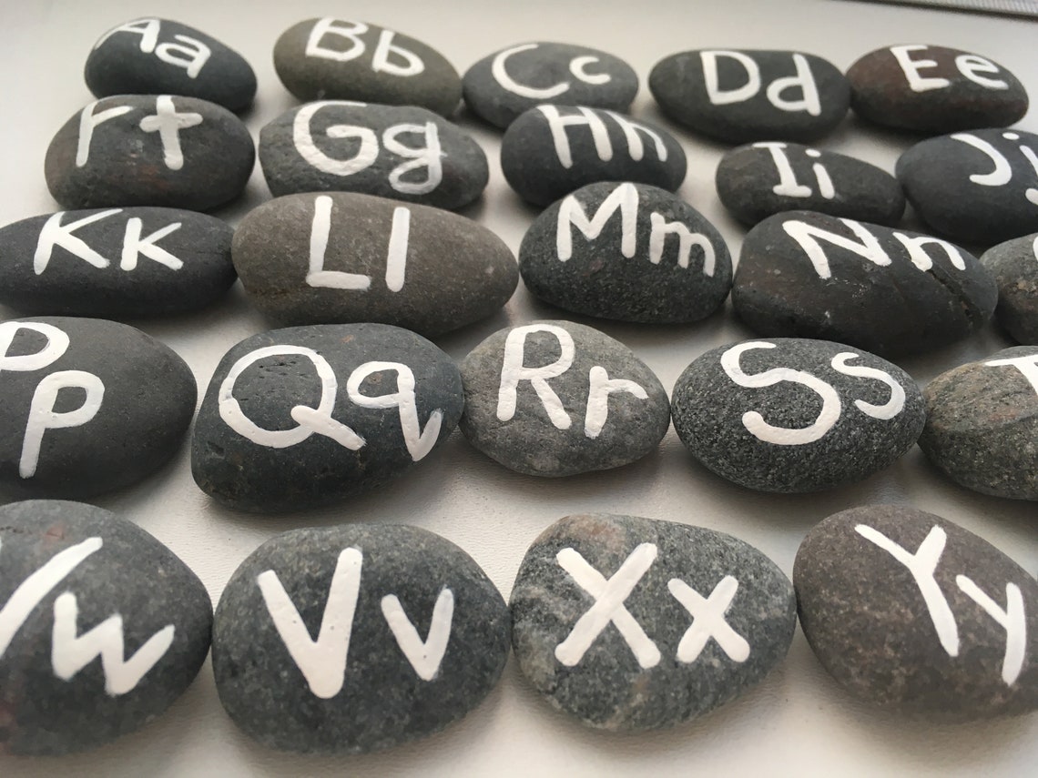Alphabet rocks Montessori learning ABC stones Learn alphabet | Etsy