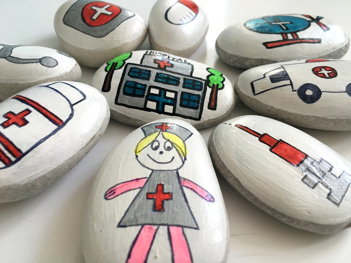 Nurse story stones rocks Medicine rocks Etsy