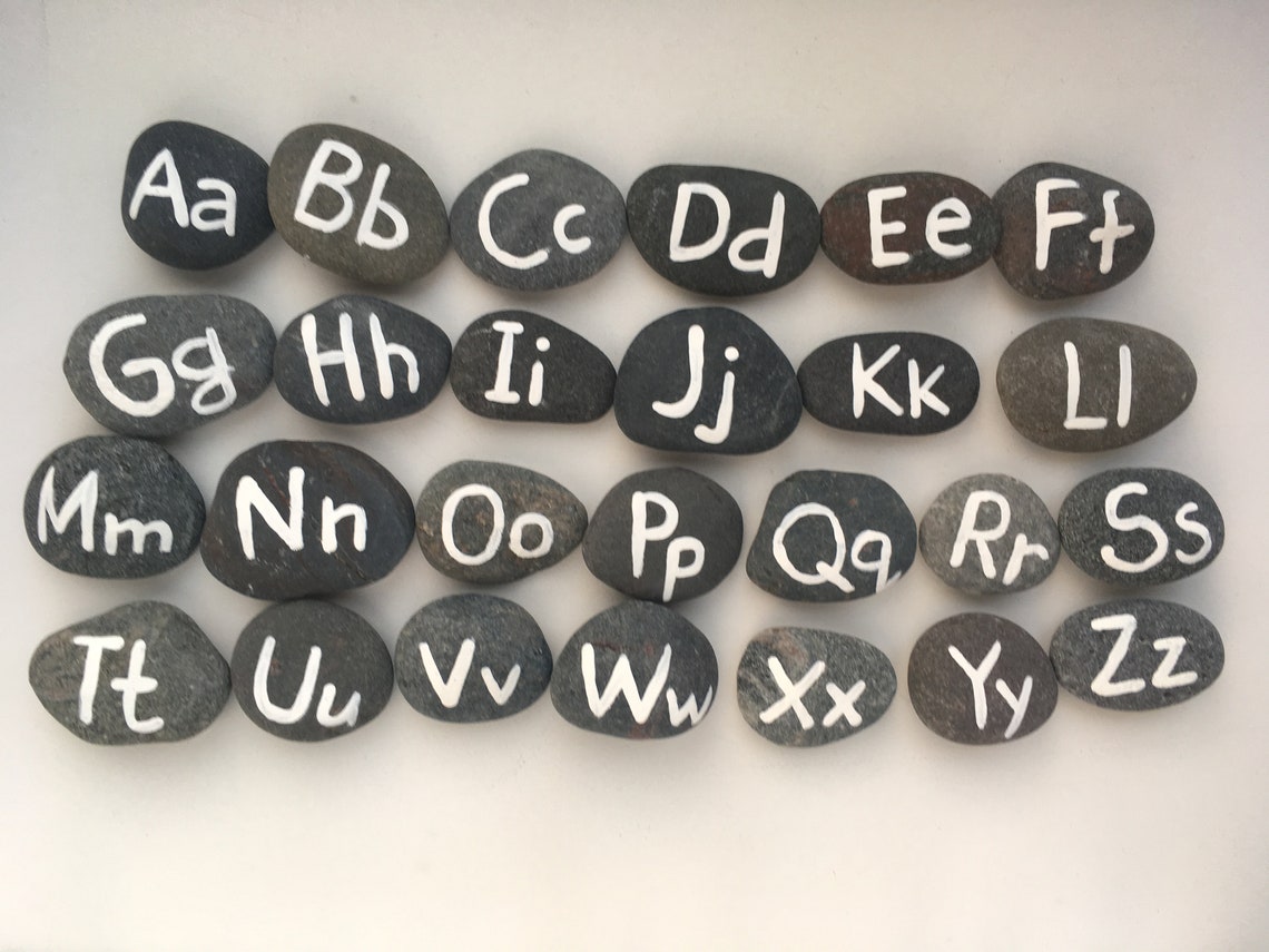 Alphabet rocks Montessori learning ABC stones Learn alphabet | Etsy