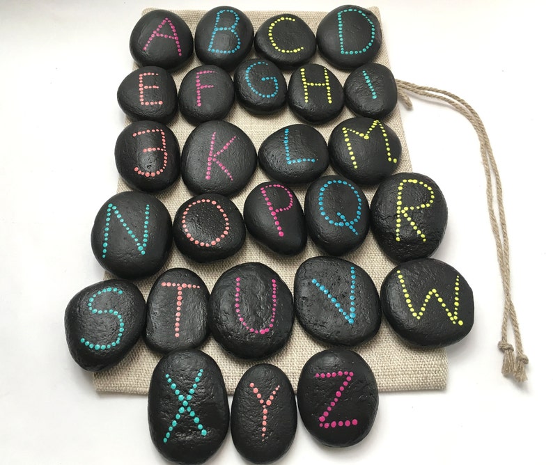 Alphabet rocks Montessori learning ABC stones for children | Etsy