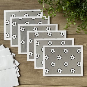 Soccer Notecard Set of 6 Notecards with Envelopes, Handmade