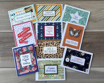 Birthday Card Assortment, Set of 10 Handmade Birthday Cards and ...