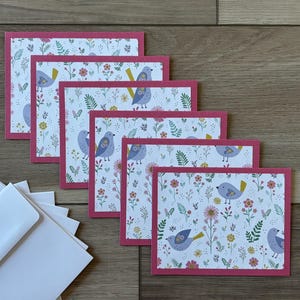 Birds of a Feather Notecards, Set of 6 Blank Notecards with Envelopes, Handmade