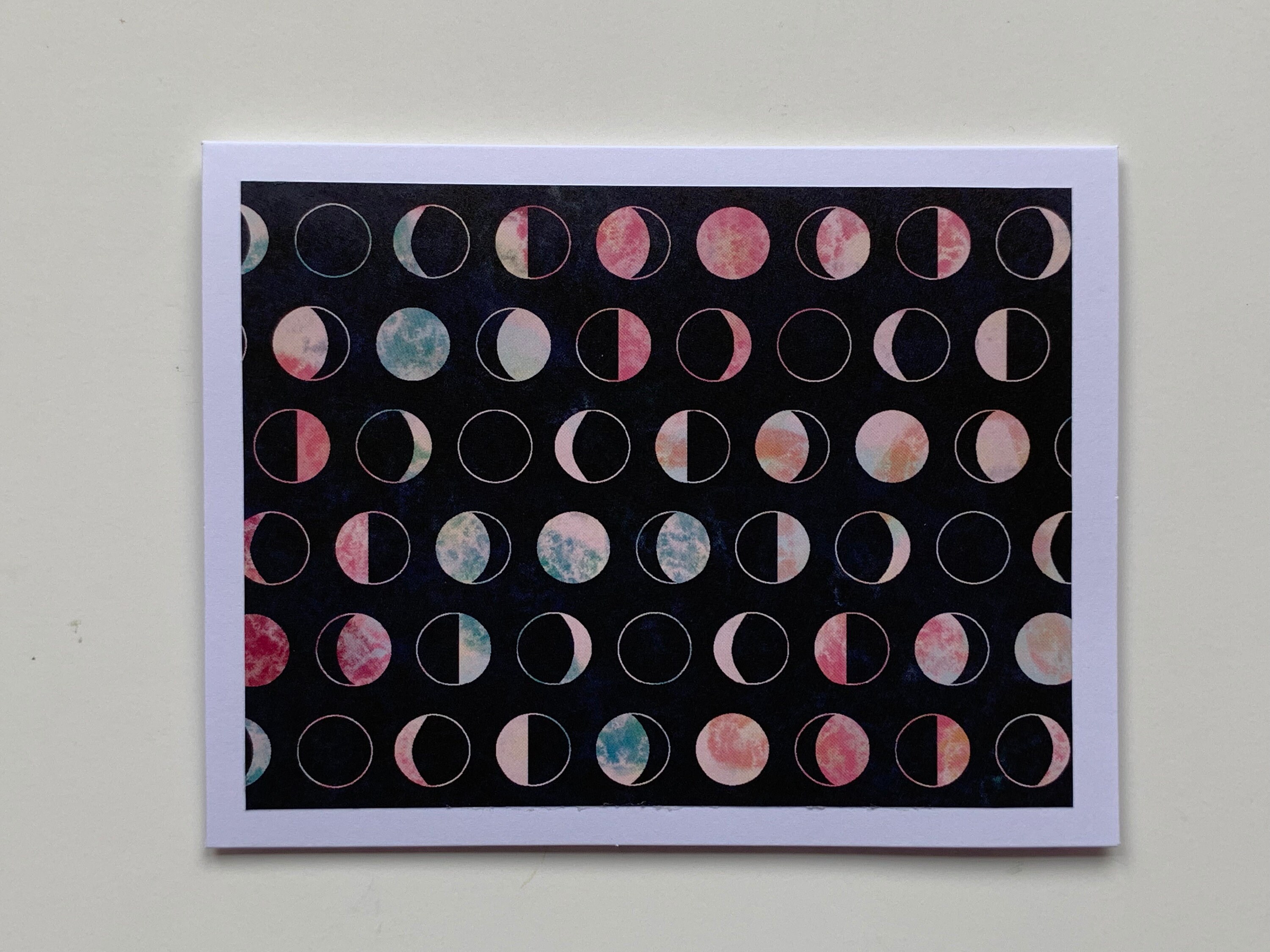 Moon Phases Notecard Set of 6 Notecards With White Envelopes - Etsy