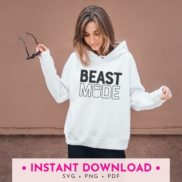 Beast Mode - Instant Download - Cricut Ready SVG Cut File + PNG + PDF - Gym Quote - Fitness Clothes - Digital Shirt Design - Workout Mode