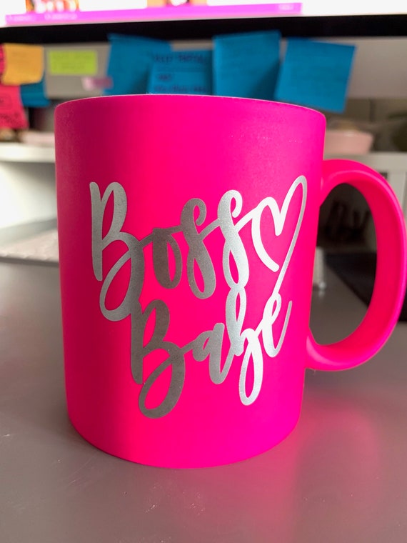 Hot Pink Boss Babe Coffee Mug, Girl Boss, Gift for Her, Woman