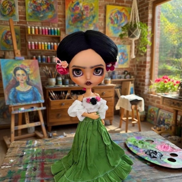 Blythe doll Frida Kahlo inspired