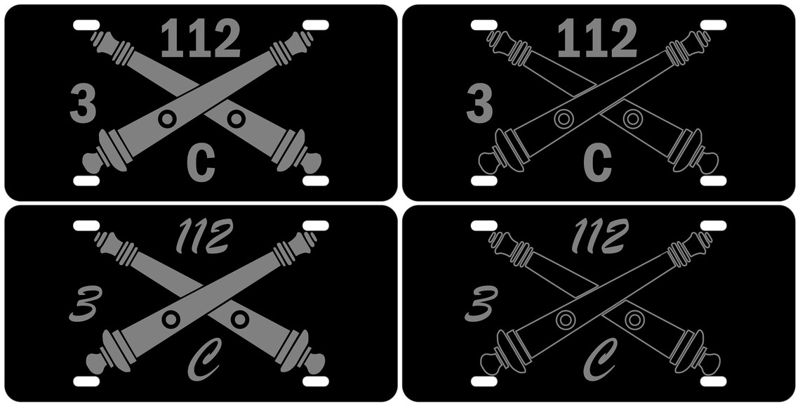 Army Field Artillery License Plate Matte Black Subdued Etsy