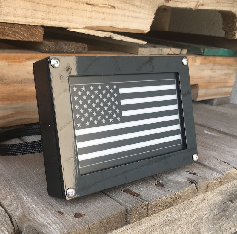 American Flag LED Hitch Cover customizable with Etsy