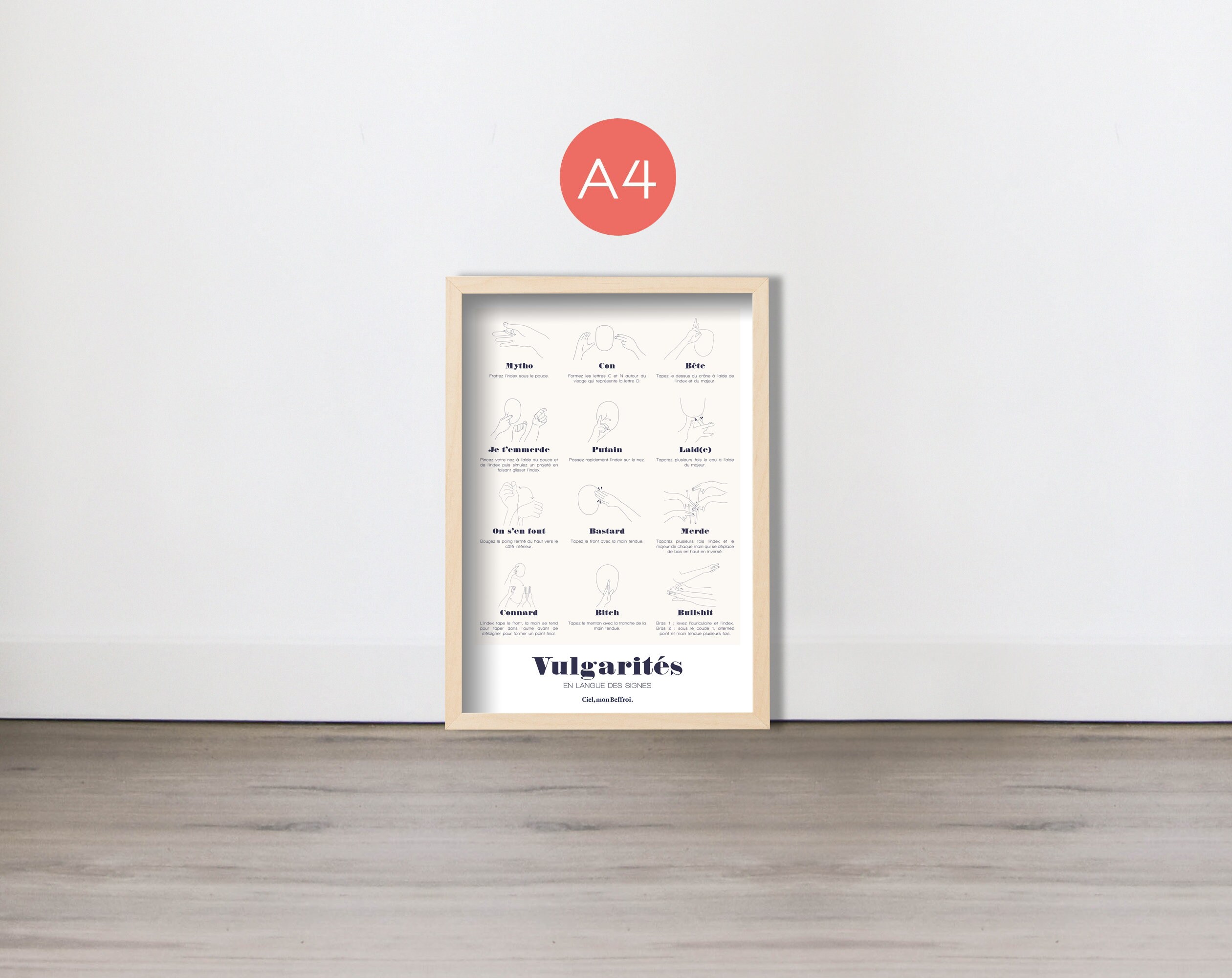 Gros Mots Insulte Langue Des Signes Français Affiche Insultes Langue Des Signes A4 - Etsy