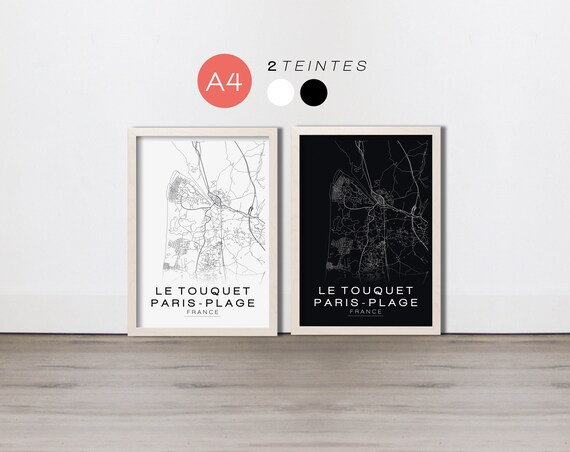 Affiche Le Touquet Paris Plage Map A4