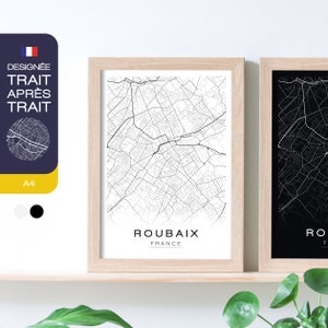 Affiche Roubaix Map A4