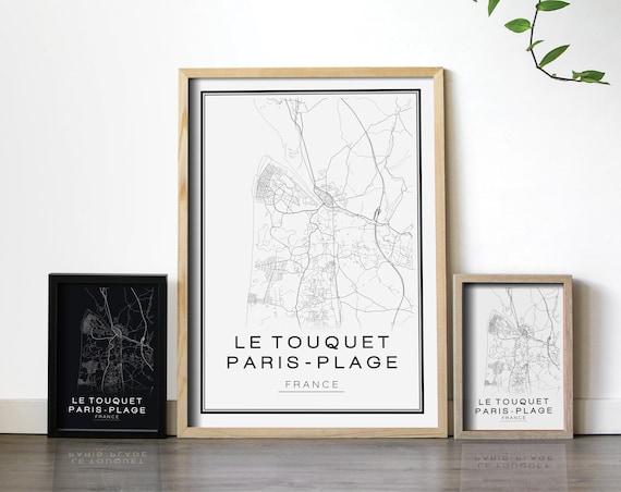 Affiche Map Le Touquet Paris Plage 50x70cm