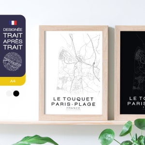 Affiche Le Touquet Paris Plage Map A4