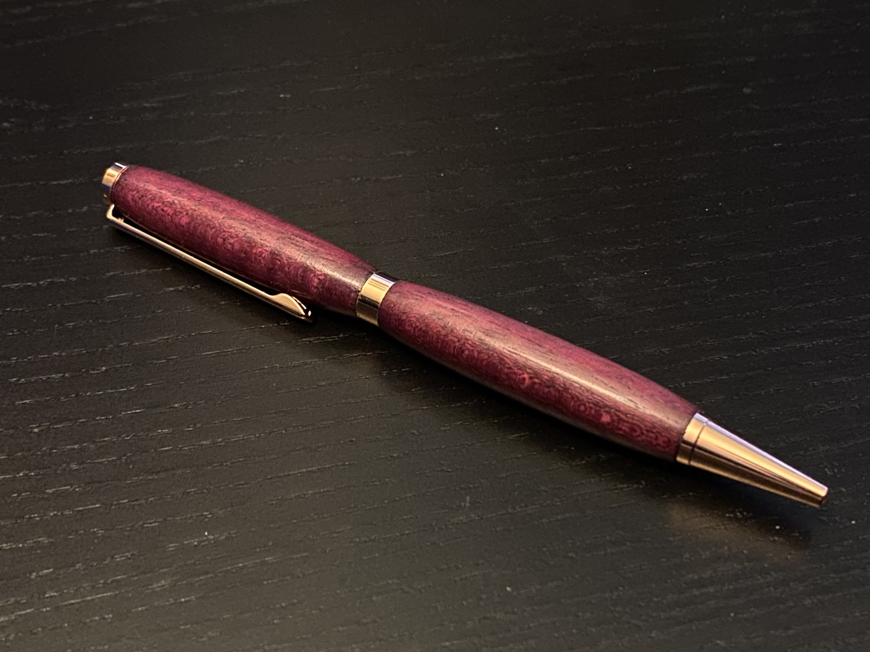 Handmade Slimline Purple Heart Wood Pen Etsy