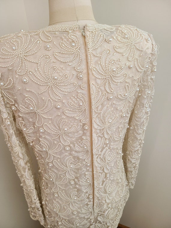 Vintage Laurence Kazar Beaded Dress / 1980s dress… - image 4