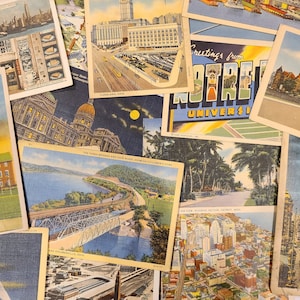 Vintage Postkarten / Vintage Leinen Fotopostkarten, Postkarten Lot, Scrapbook Papier, Ephemera Papiere, Junk Journal Zubehör, Kartenherstellungspapier