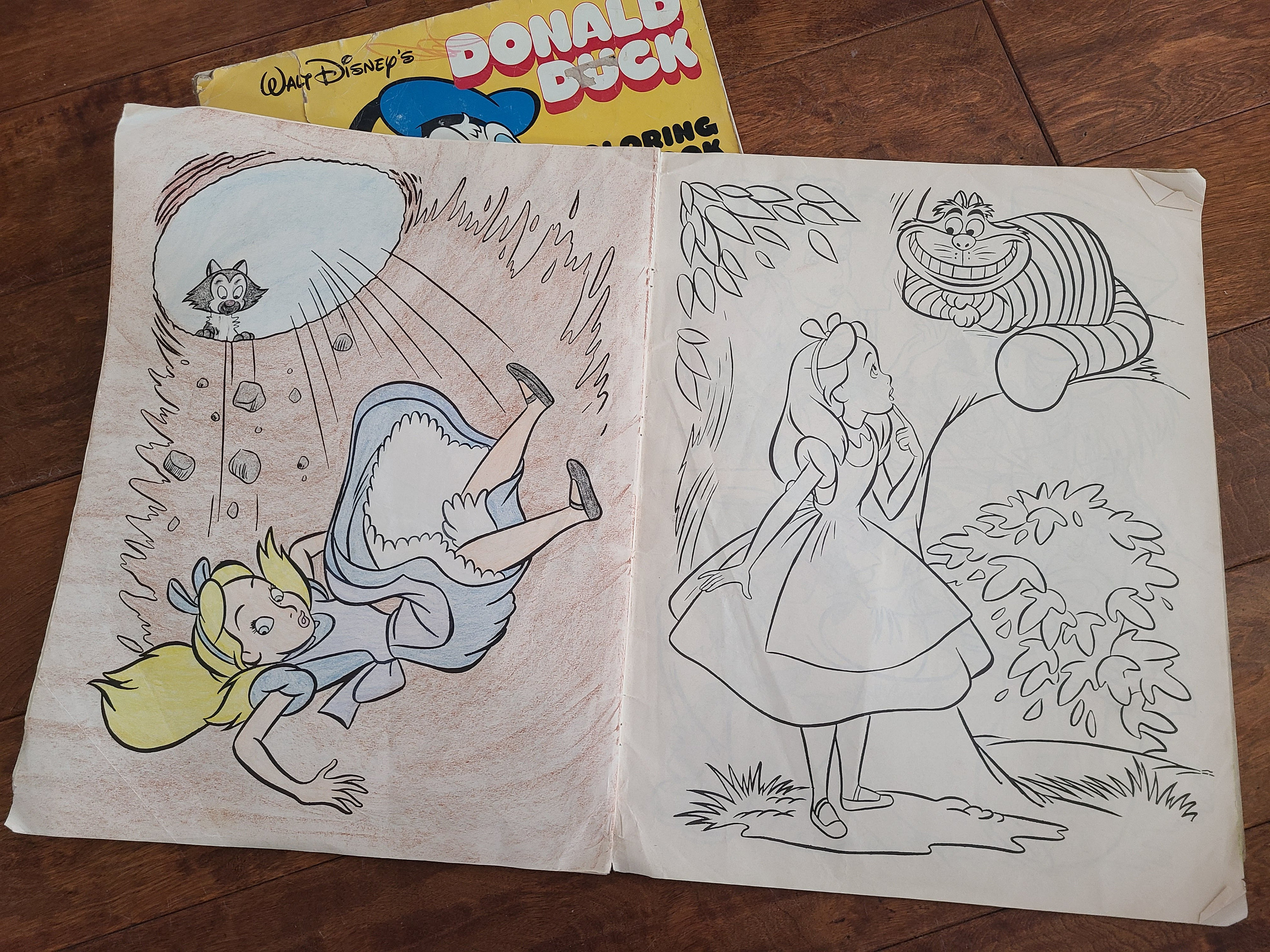Vintage Jumbo 1980s Disney Coloring Books / Kids Art Book, Donald Duck ...