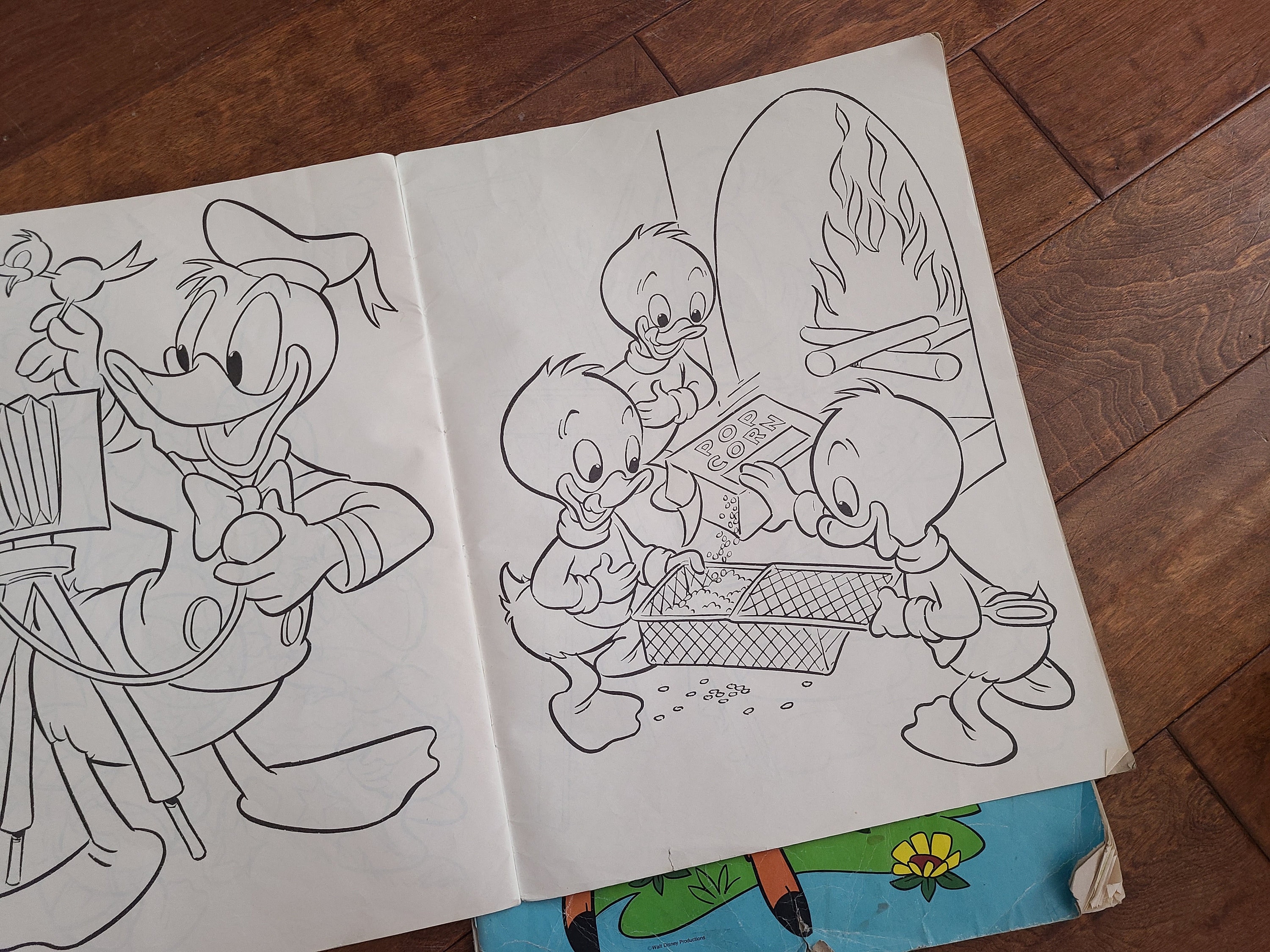 Vintage Jumbo 1980s Disney Coloring Books / Kids Art Book, Donald Duck ...