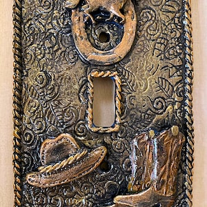 Rustic, western, light switch cover, electrical cover, horses, cowboy, wall decor