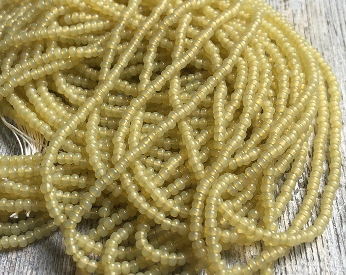 Greasy Yellow 11/0 Czech Seed Beads, Preciosa Seed Beads, Glass Beads
