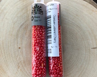 Toho 11/0, Opaque-Lustered Cherry/ Japanese Seed Beads, Seed Beads, Glass Beads
