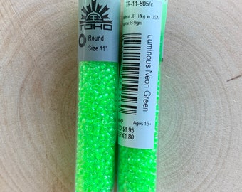 Toho 11/0, Luminous Neon Green / Japanese Seed Beads, Seed Beads, Glass Beads