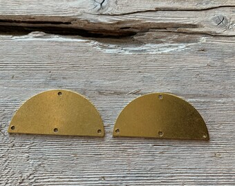 Brass half circles, 35x 18mm , sold as a pairs