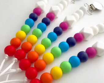 Silicone Pacifier Clip Binky Clip Dummy Teether Clip Soother Clip Universal Clip Toy Clip Newborn Baby Girl Boy Chew Beads