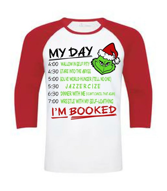 Jazzercise I'm Booked Grinch Baseball Style Christmas Etsy