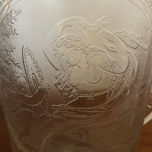 Rare 19th Century EAPG &quot;Psyche & Cupid&quot; Glass Water Pitcher